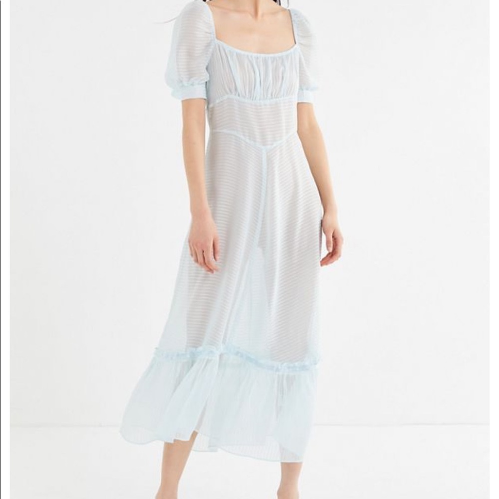 UO Salem Sheer Puff Sleeve Maxi